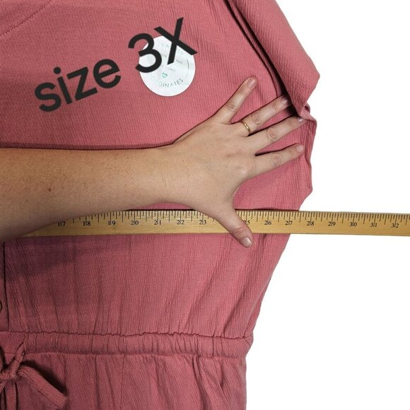 Dip NWT Womens Pink Mauve Button Front‎ Jumpsuit With Pockets & Waist Tie Gauzy - Picture 14 of 15